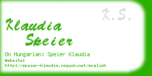 klaudia speier business card